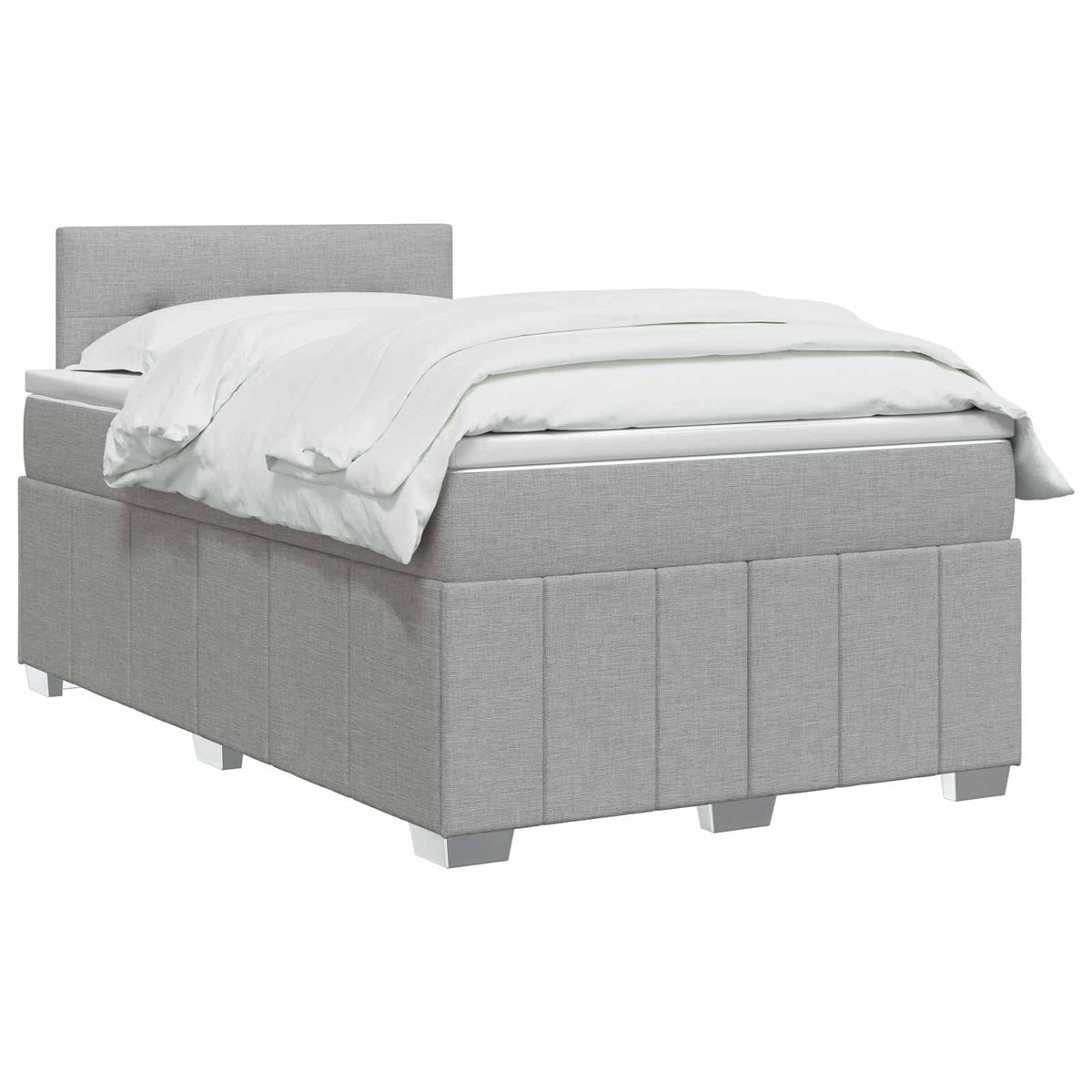 Boxspringbett mit Matratze Hellgrau 120 x 190 cm Stoff