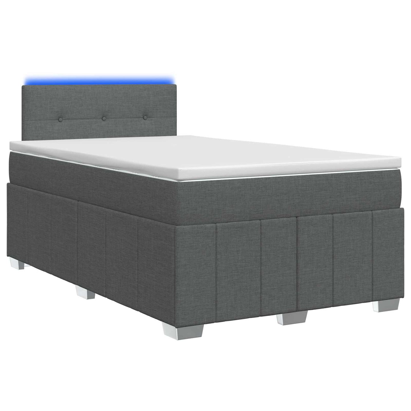 Boxspringbett mit Matratze Dunkelgrau 120 x 190 cm Stoff