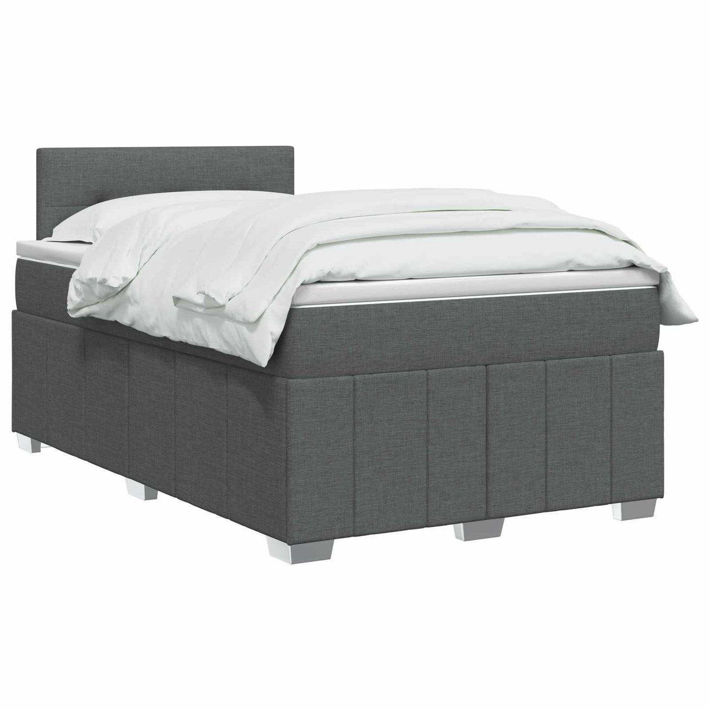 Boxspringbett mit Matratze Dunkelgrau 120 x 190 cm Stoff