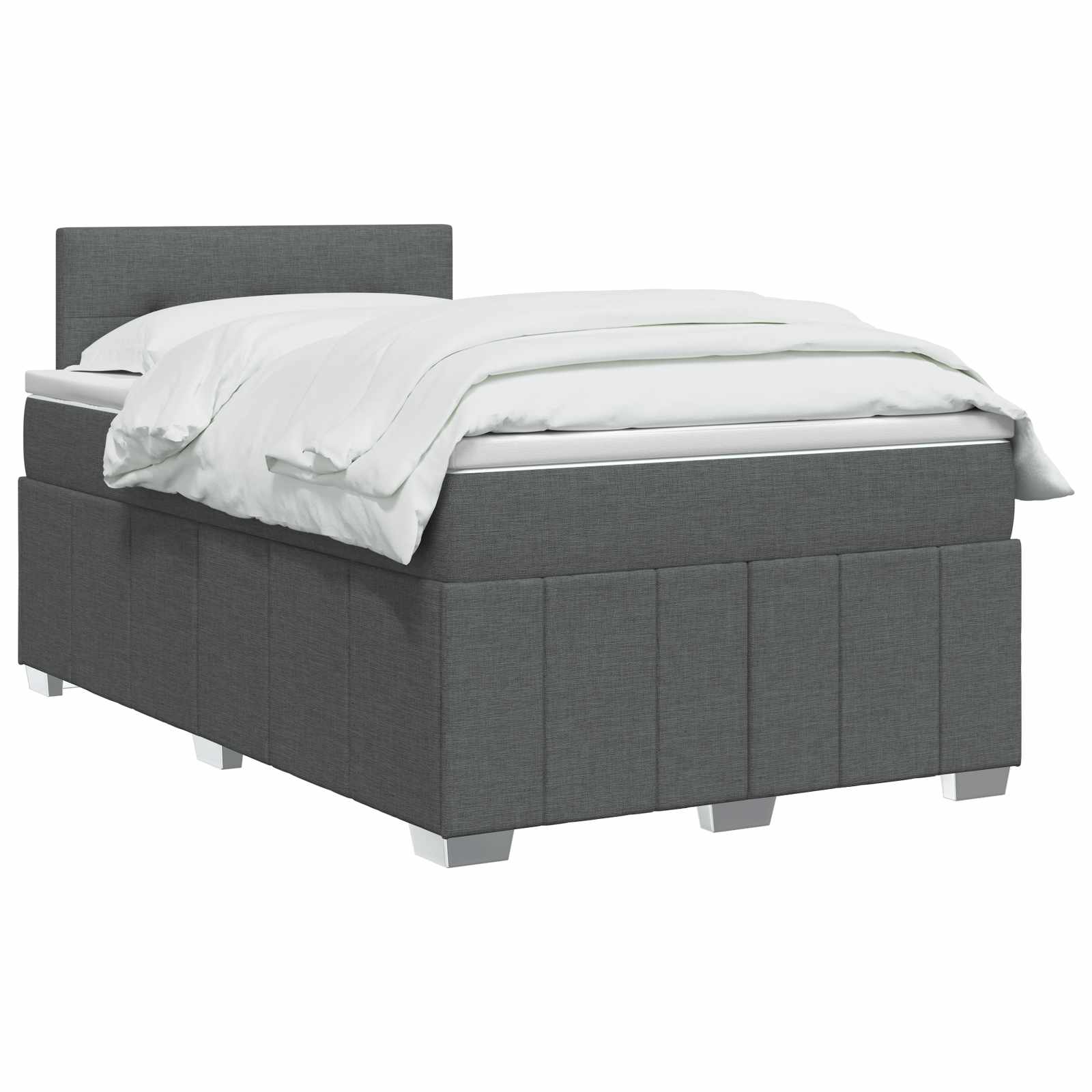 Boxspringbett mit Matratze Dunkelgrau 120 x 190 cm Stoff