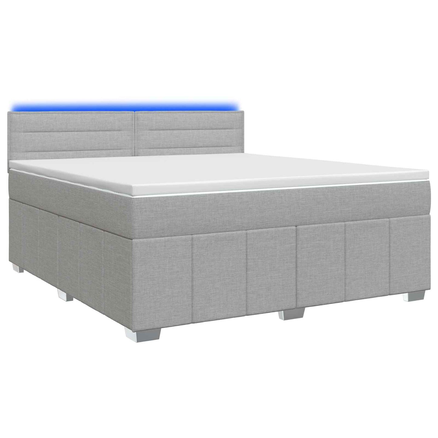 Boxspringbett mit Matratze Hellgrau 140 x 190 cm Stoff