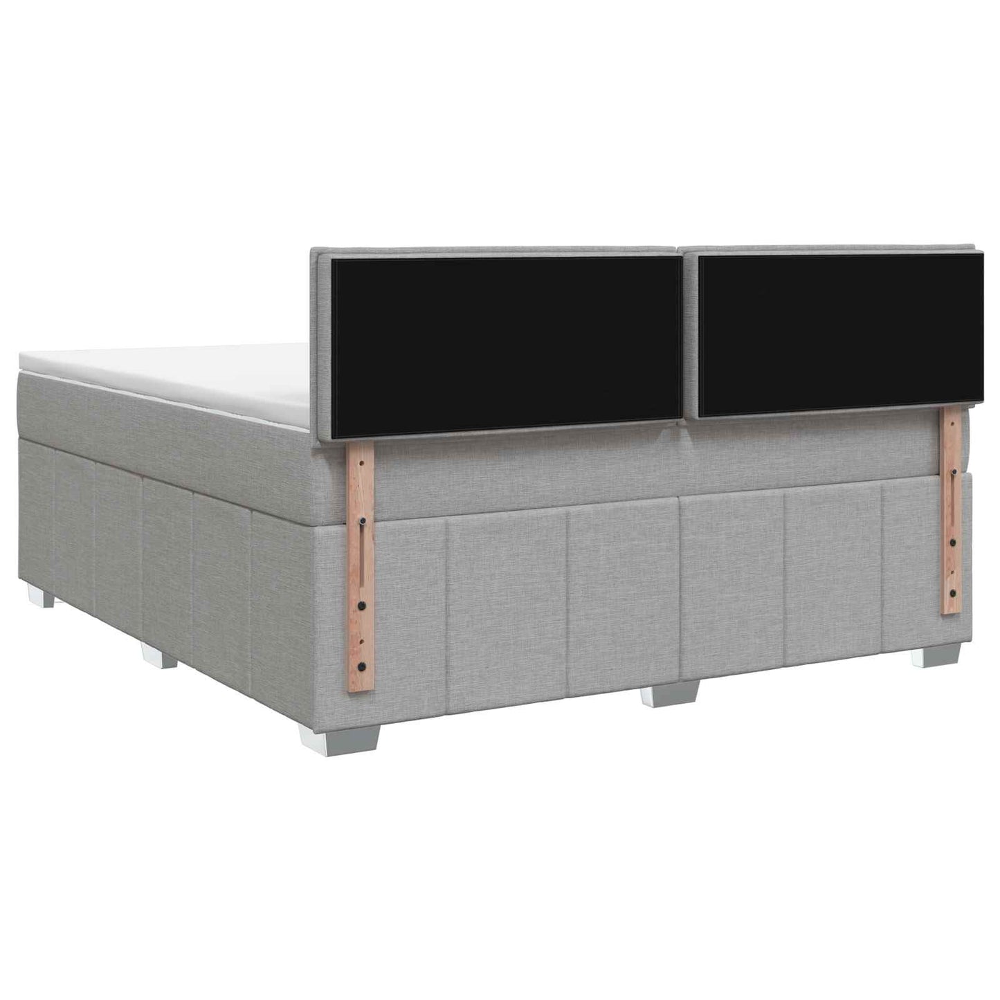 Boxspringbett mit Matratze Hellgrau 140 x 190 cm Stoff