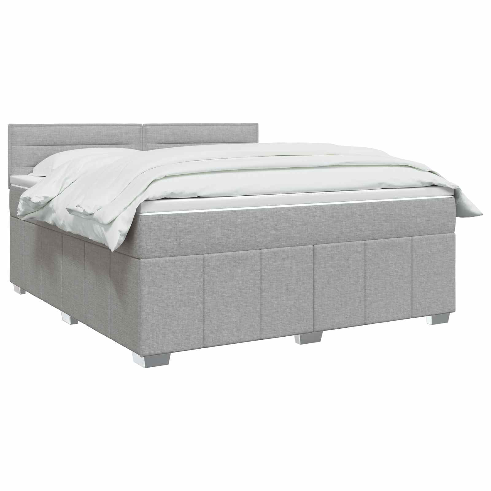 Boxspringbett mit Matratze Hellgrau 140 x 190 cm Stoff