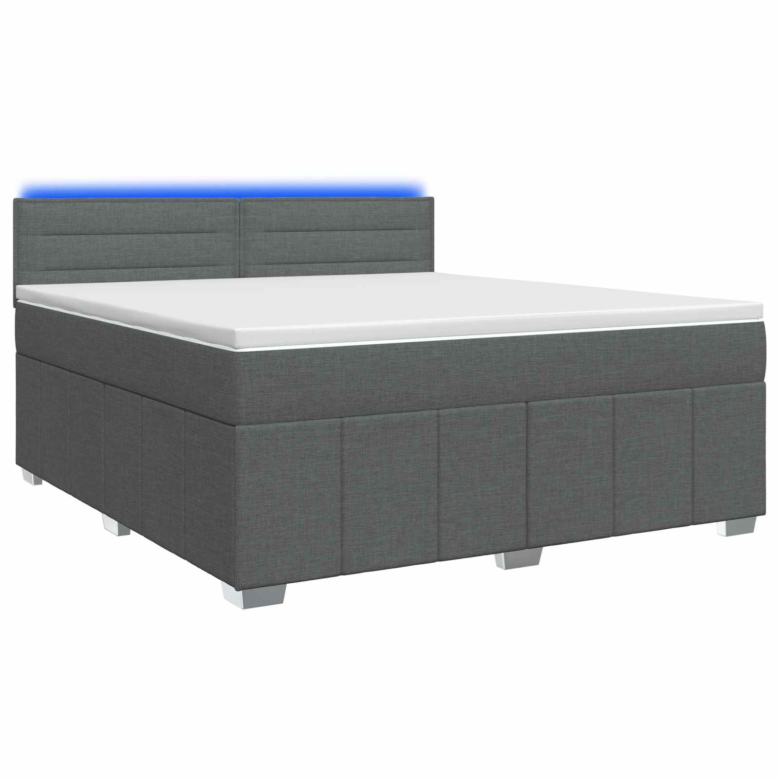 Boxspringbett mit Matratze Dunkelgrau 140 x 190 cm Stoff
