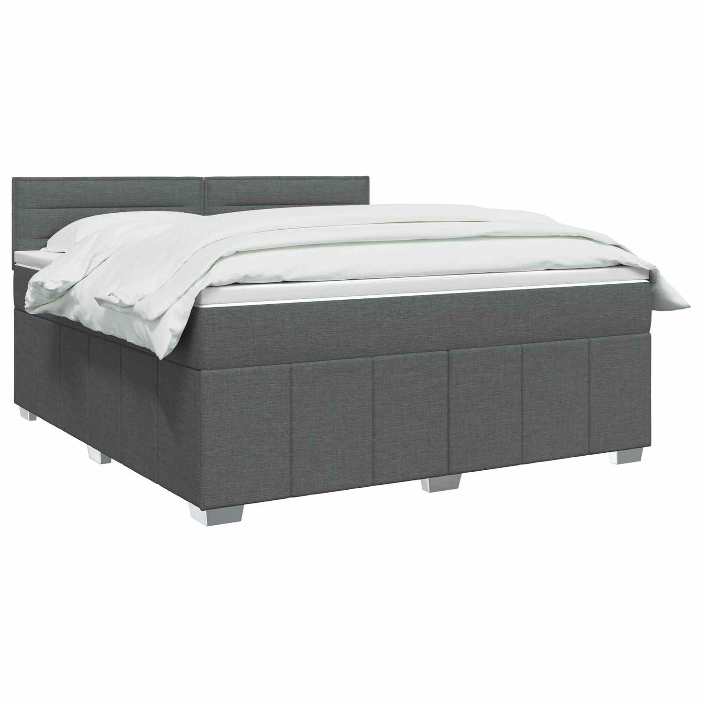 Boxspringbett mit Matratze Dunkelgrau 140 x 190 cm Stoff