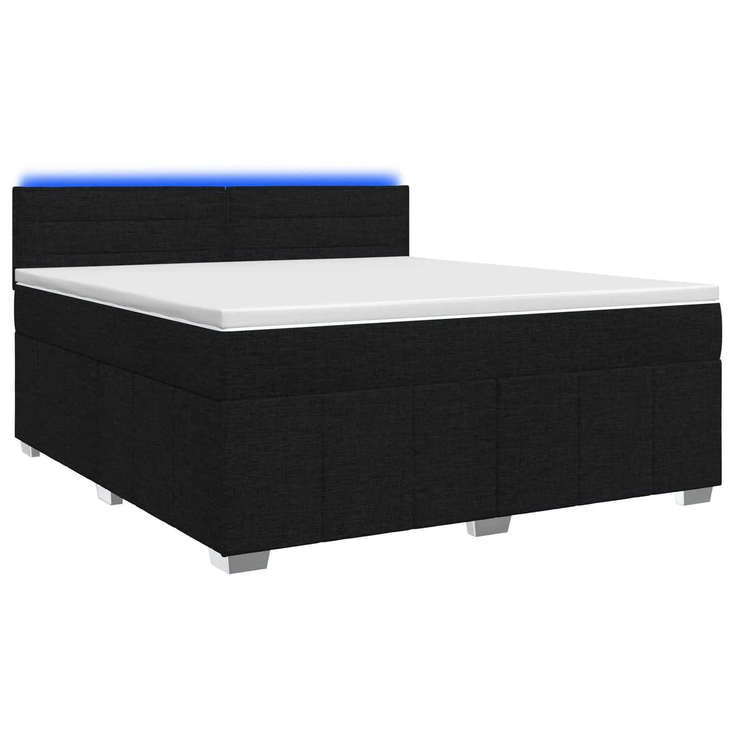 Boxspringbett mit Matratze Schwarz 140 x 190 cm Stoff