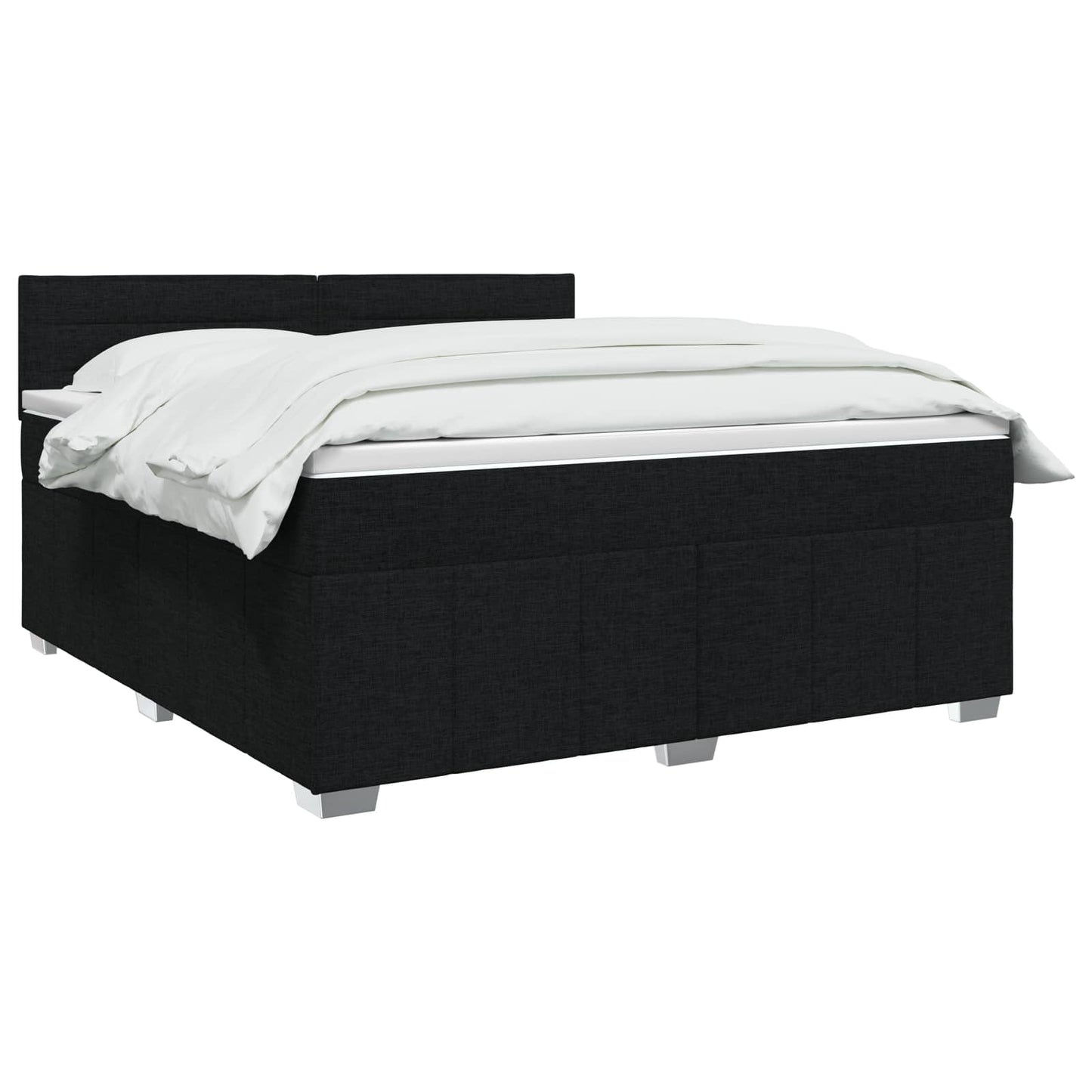 Boxspringbett mit Matratze Schwarz 140 x 190 cm Stoff