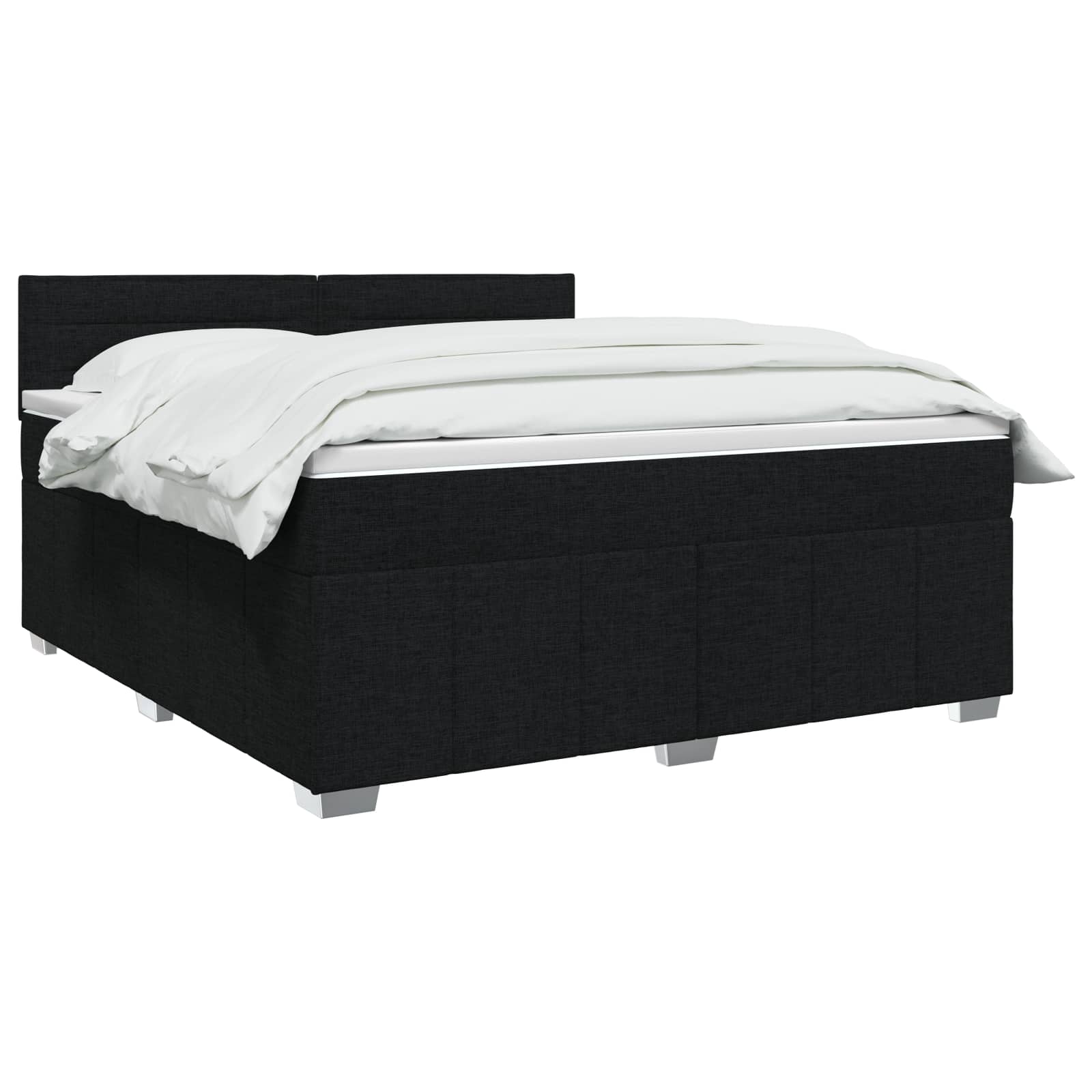 Boxspringbett mit Matratze Schwarz 140 x 190 cm Stoff