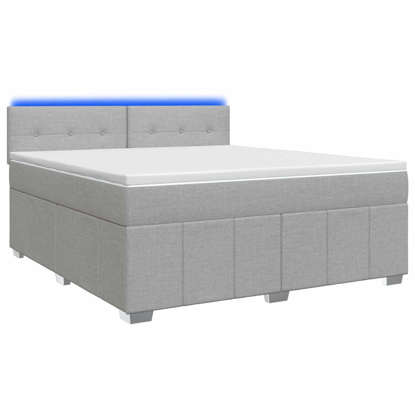 Boxspringbett mit Matratze Hellgrau 140 x 190 cm Stoff