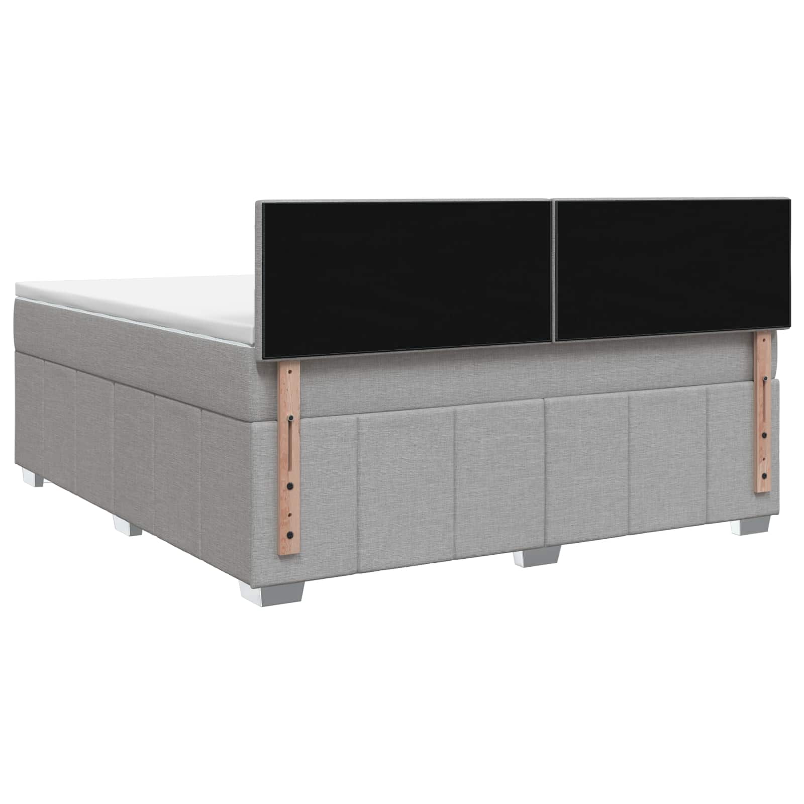 Boxspringbett mit Matratze Hellgrau 140 x 190 cm Stoff