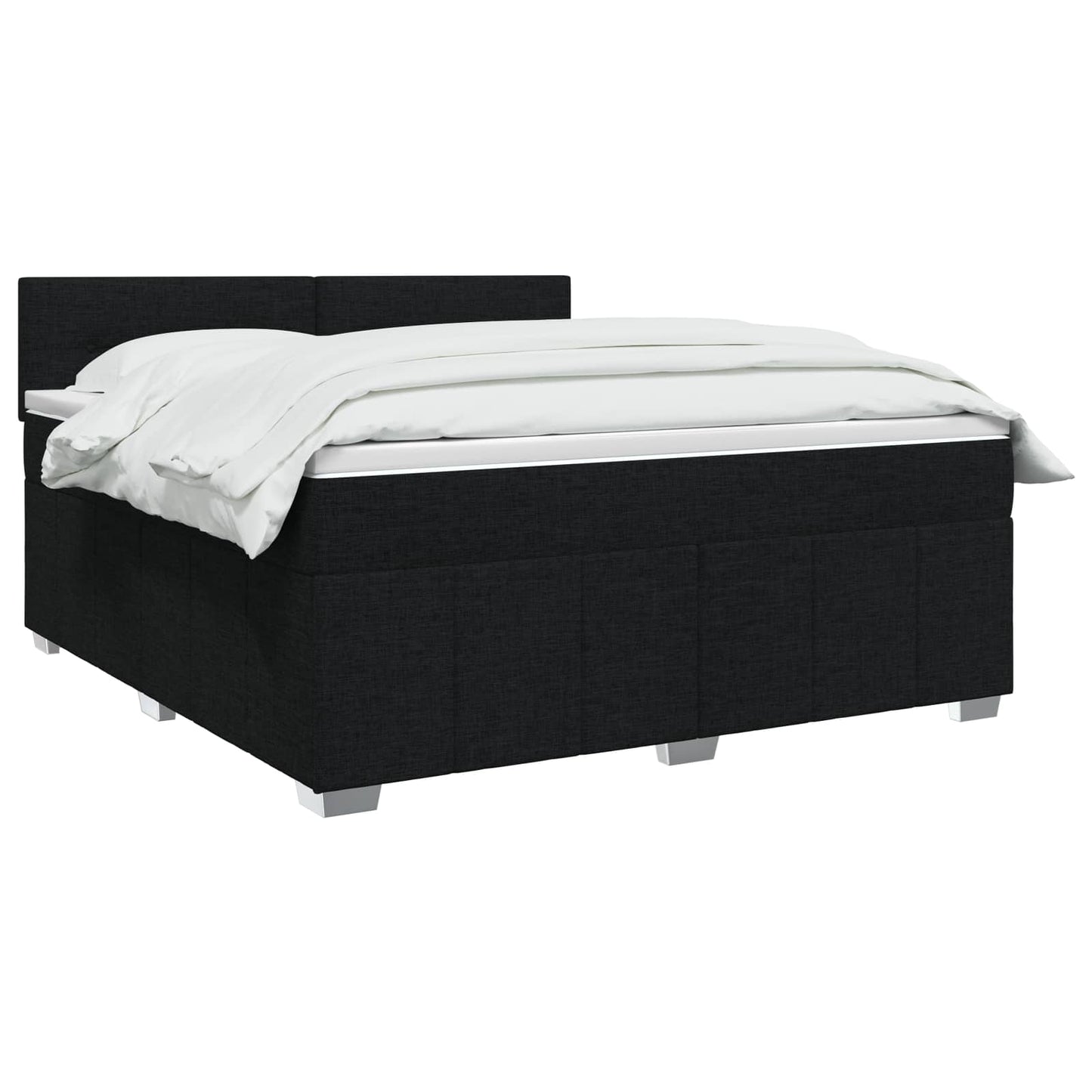 Boxspringbett mit Matratze Schwarz 140 x 190 cm Stoff
