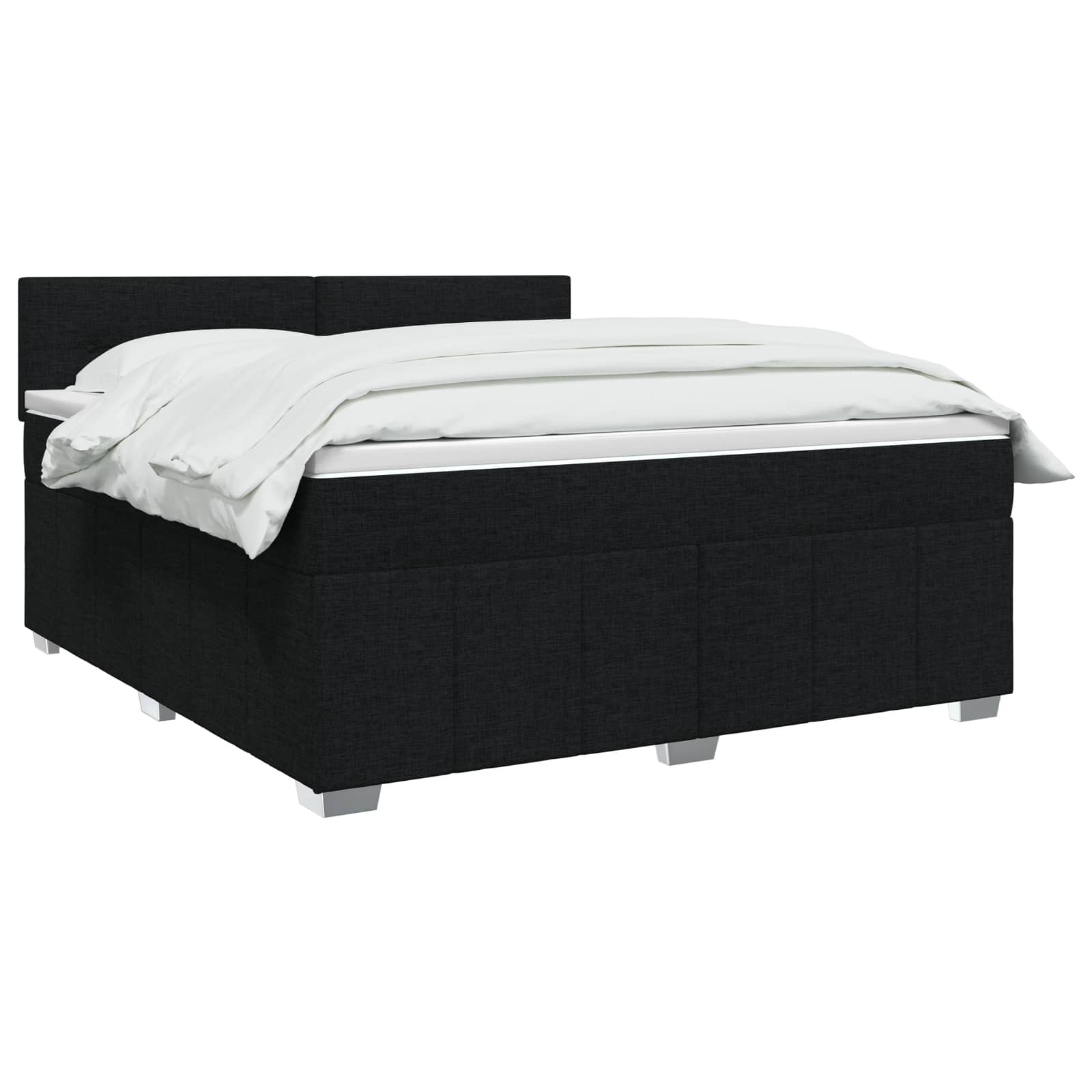 Boxspringbett mit Matratze Schwarz 140 x 190 cm Stoff