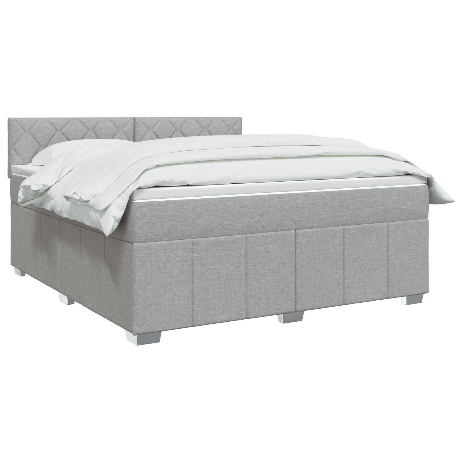 Boxspringbett mit Matratze Hellgrau 140 x 190 cm Stoff