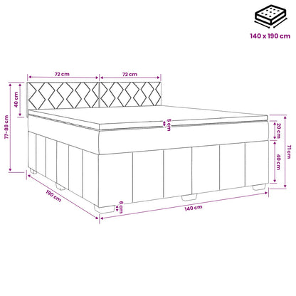 Boxspringbett mit Matratze Dunkelgrau 140 x 190 cm Stoff
