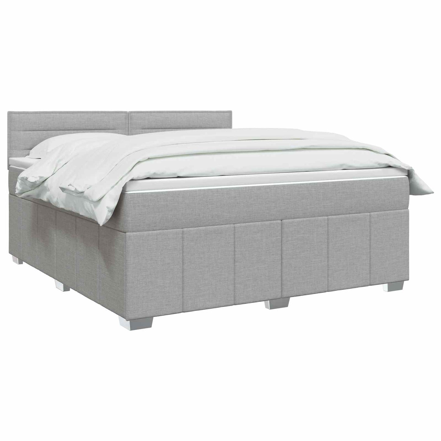 Boxspringbett mit Matratze Hellgrau 140 x 200 cm Stoff