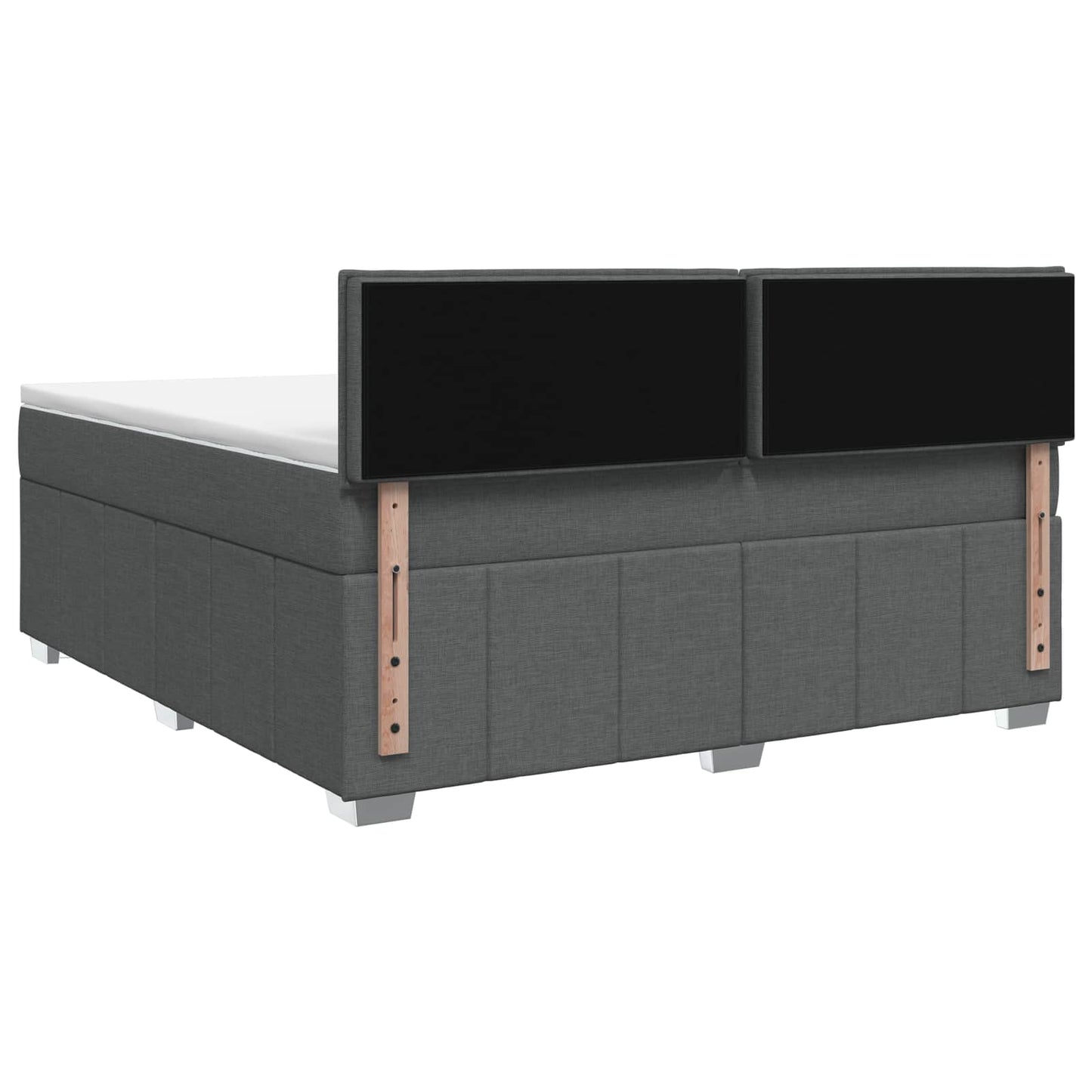 Boxspringbett mit Matratze Dunkelgrau 140 x 200 cm Stoff