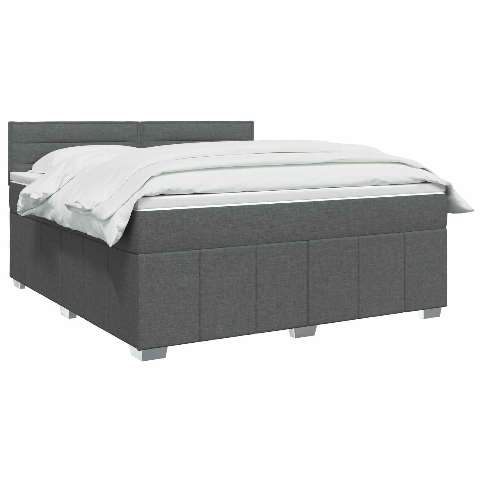 Boxspringbett mit Matratze Dunkelgrau 140 x 200 cm Stoff