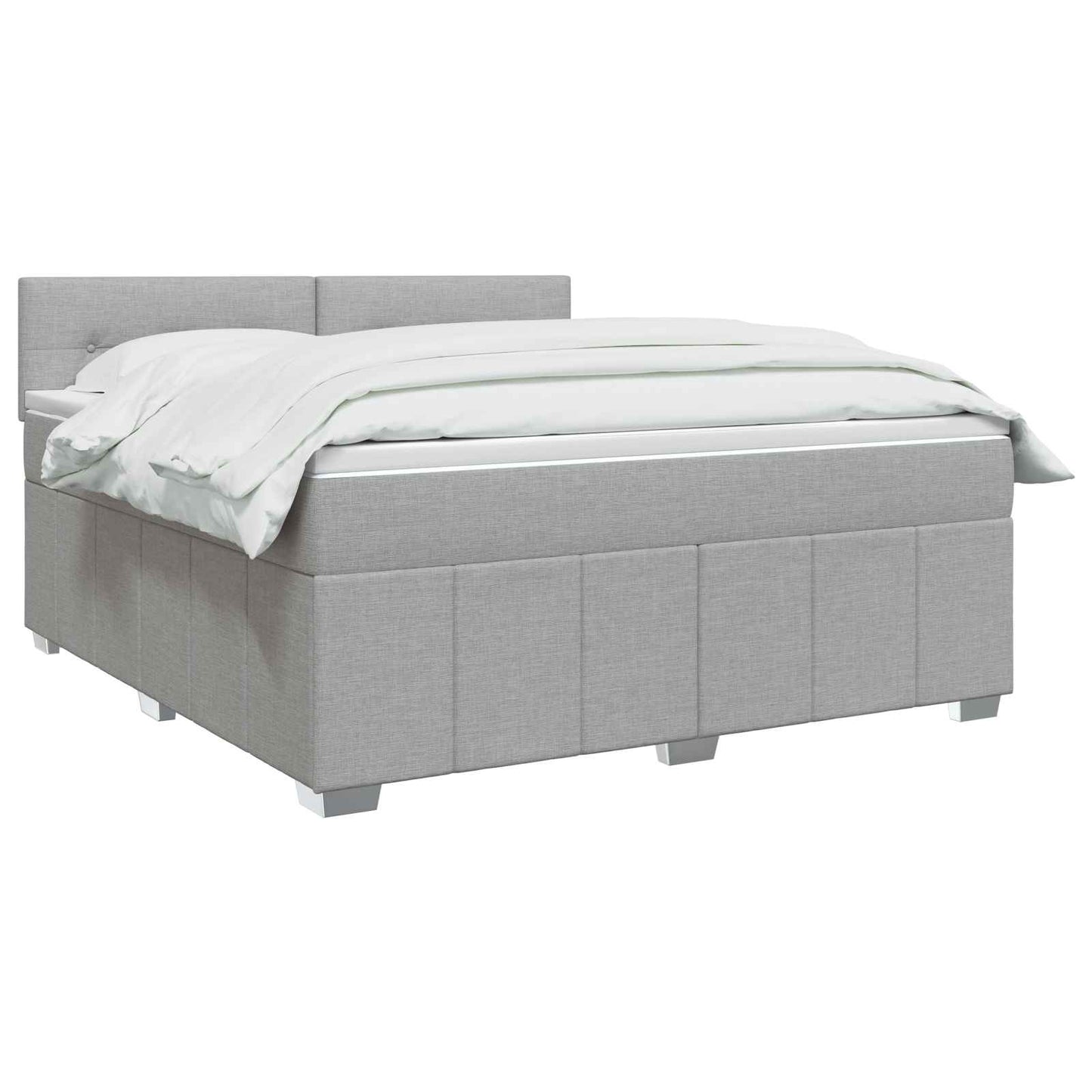 Boxspringbett mit Matratze Hellgrau 140 x 200 cm Stoff