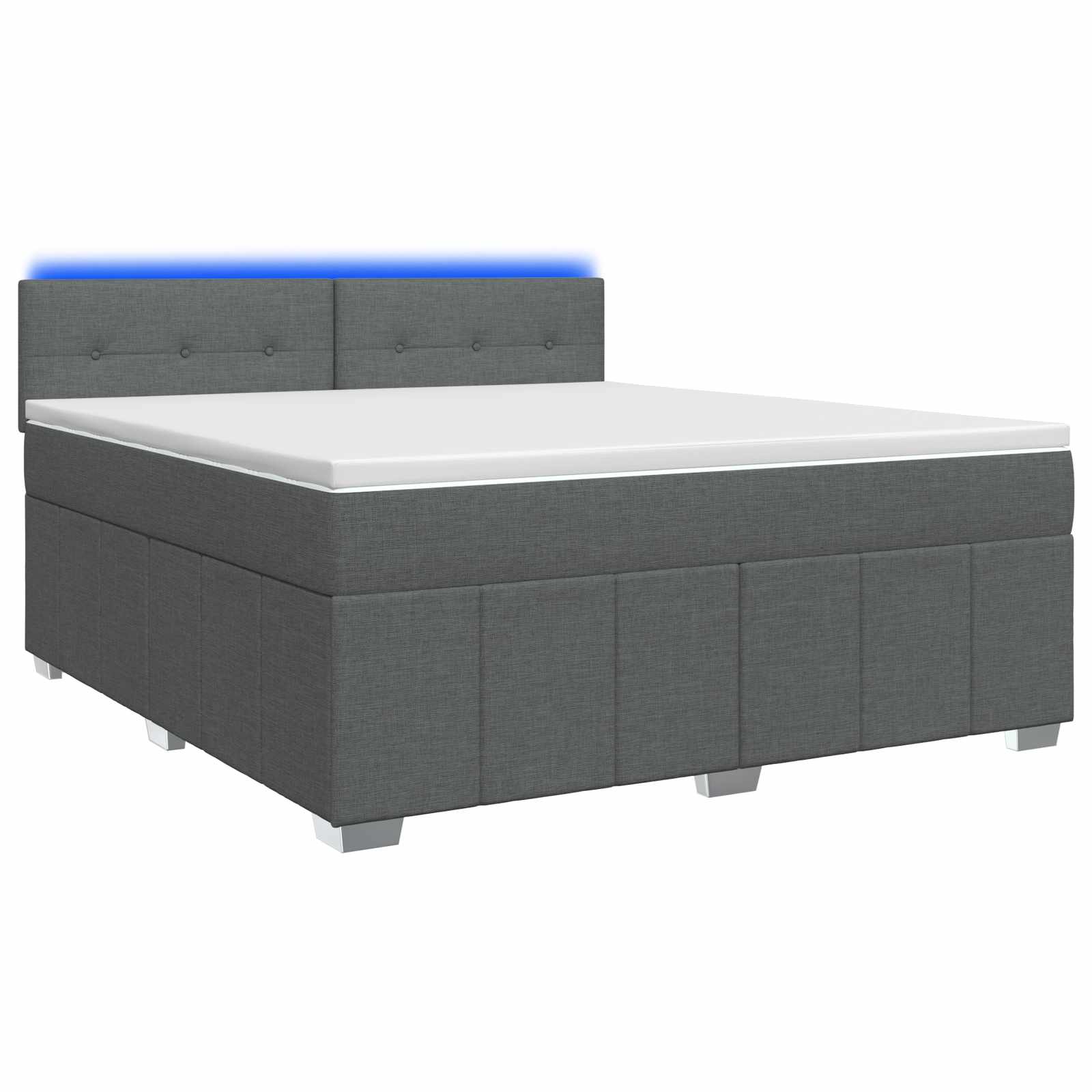 Boxspringbett mit Matratze Dunkelgrau 140 x 200 cm Stoff