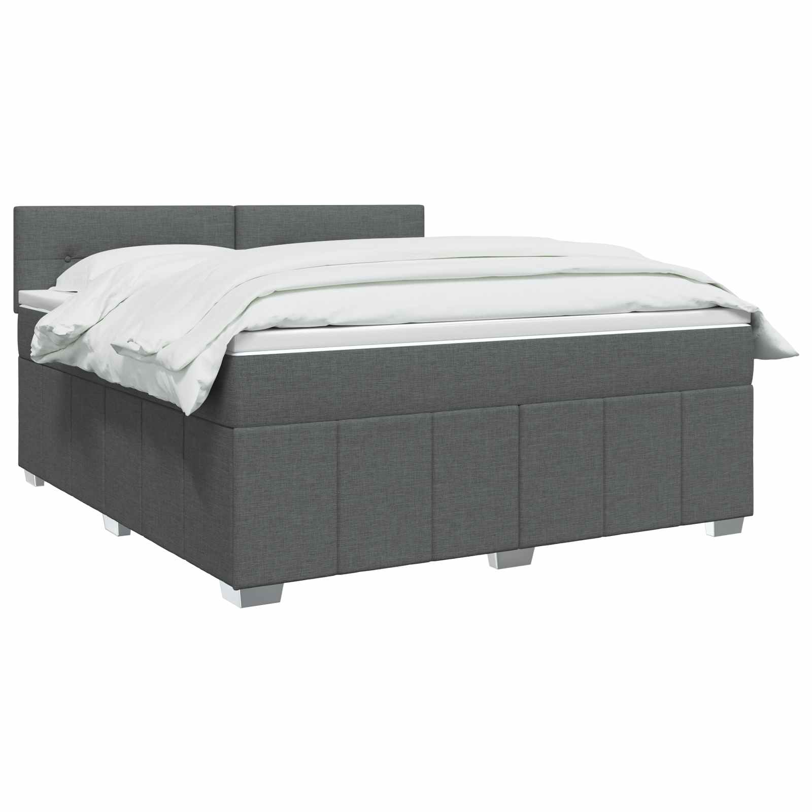 Boxspringbett mit Matratze Dunkelgrau 140 x 200 cm Stoff