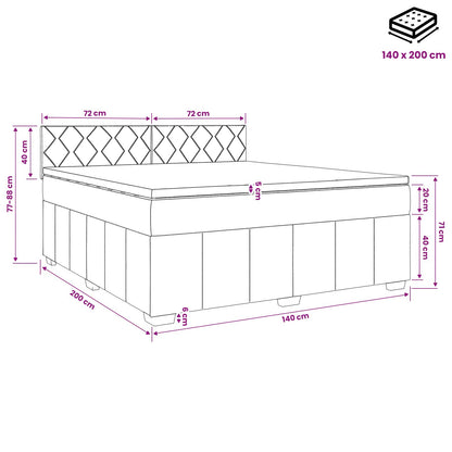 Boxspringbett mit Matratze Dunkelgrau 140 x 200 cm Stoff