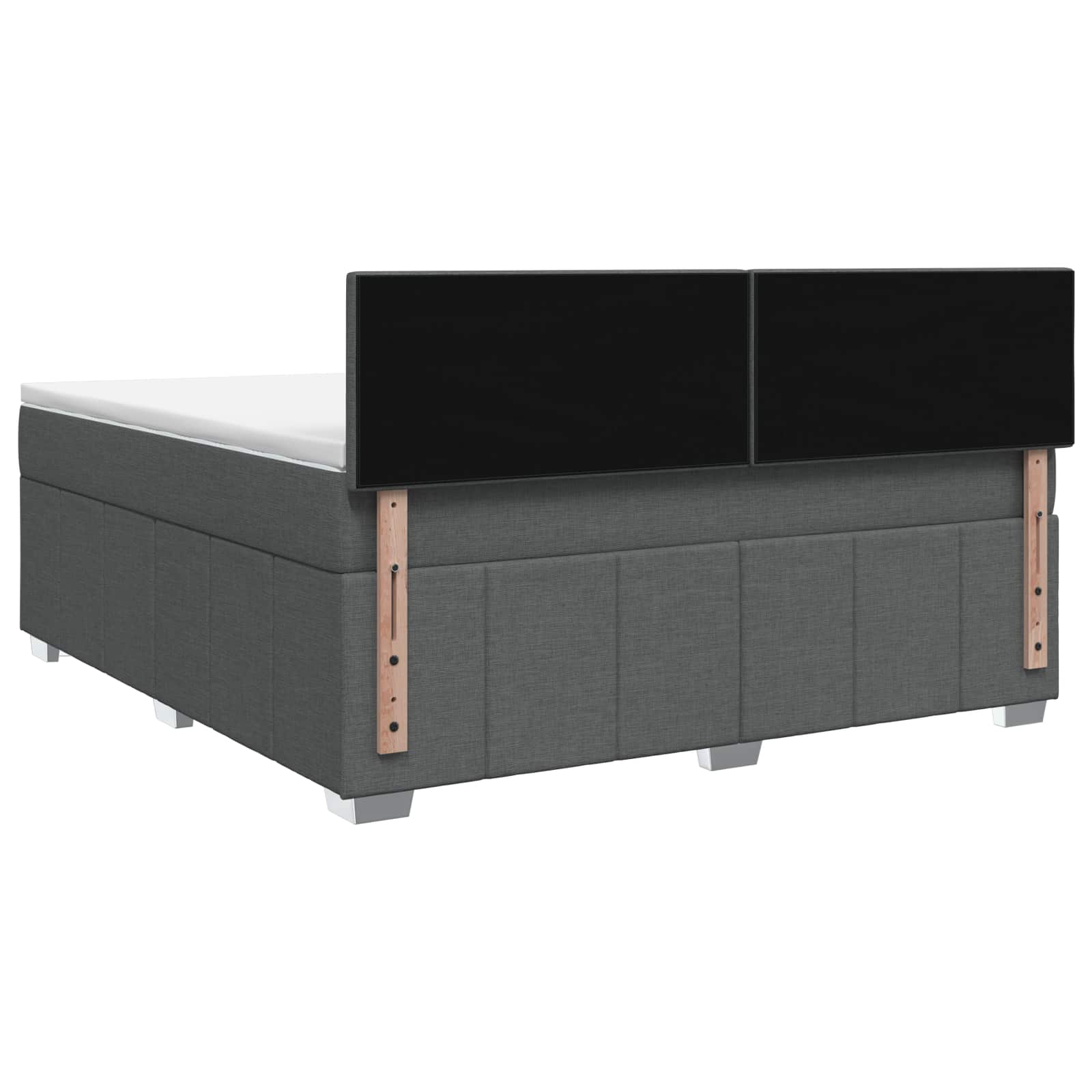 Boxspringbett mit Matratze Dunkelgrau 160 x 200 cm Stoff