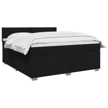 Boxspringbett mit Matratze Schwarz 160 x 200 cm Stoff