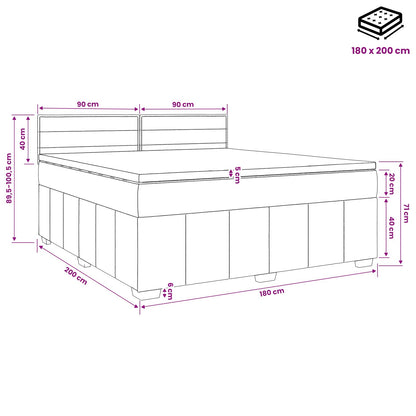 Boxspringbett mit Matratze Schwarz 180 x 200 cm Stoff
