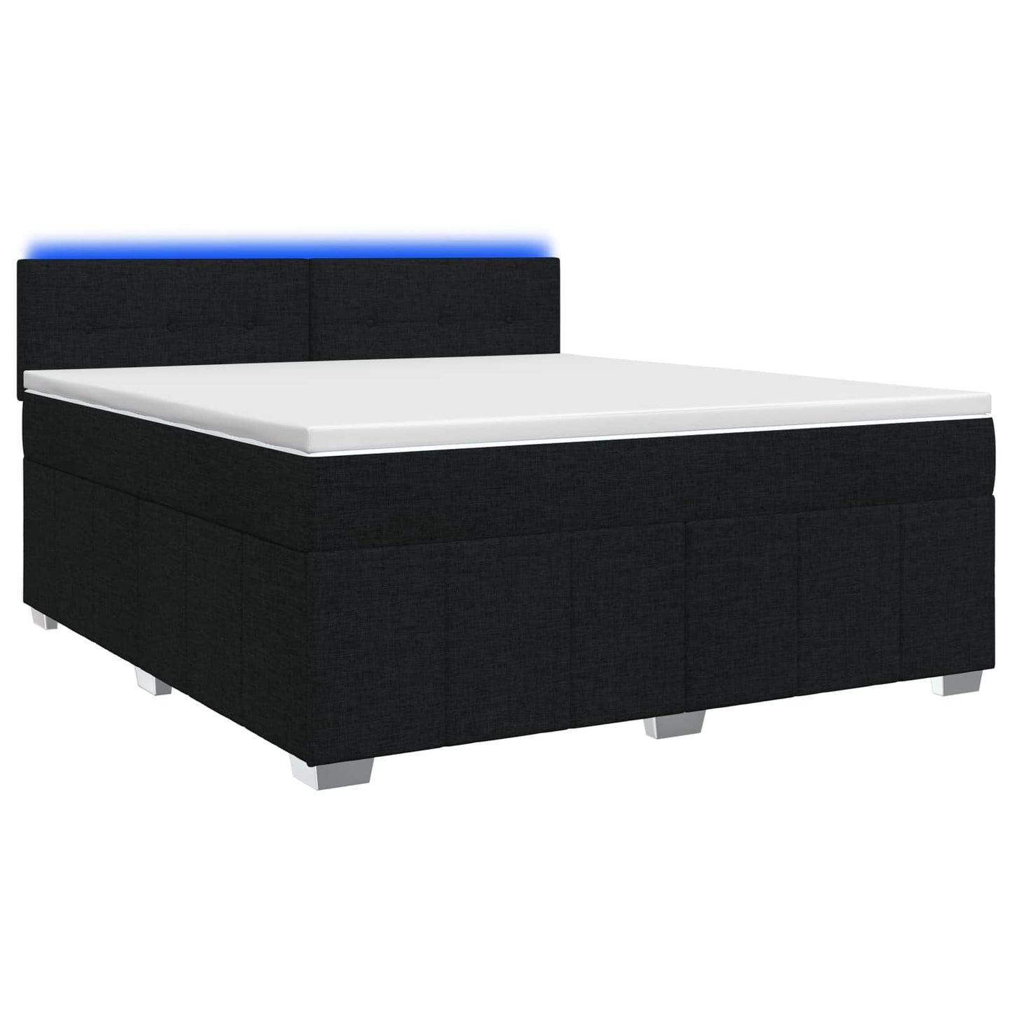 Boxspringbett mit Matratze Schwarz 180 x 200 cm Stoff