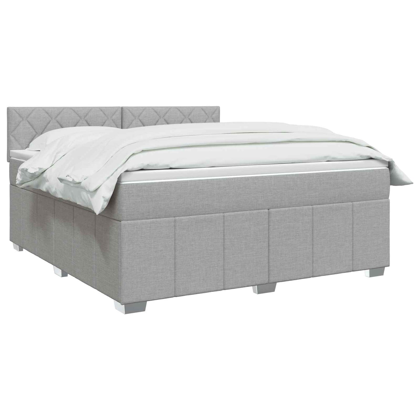Boxspringbett mit Matratze Hellgrau 180 x 200 cm Stoff