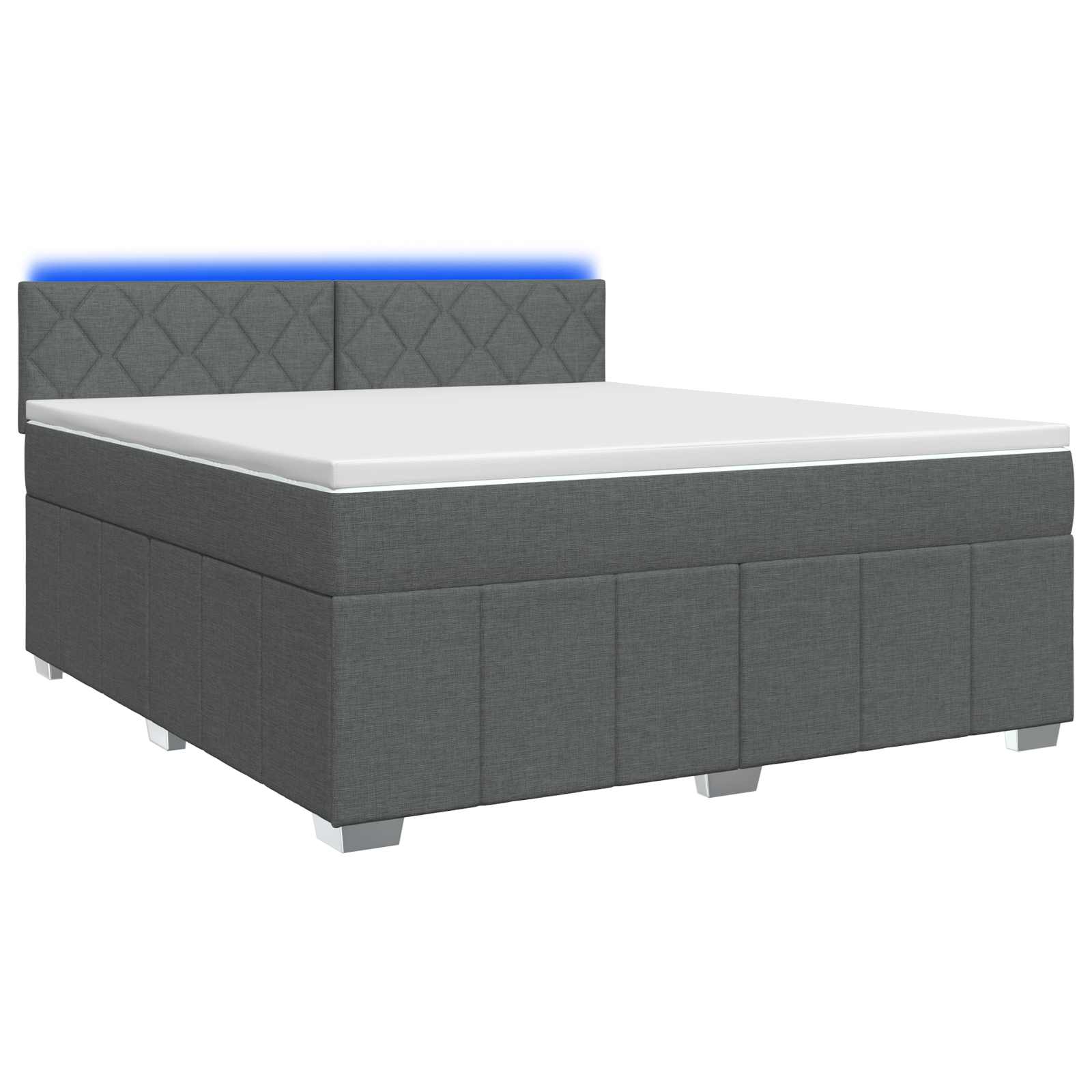Boxspringbett mit Matratze Dunkelgrau 180 x 200 cm Stoff