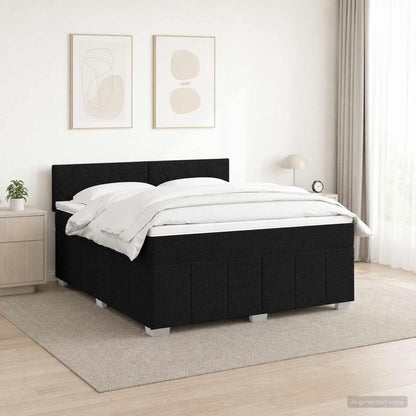 Boxspringbett mit Matratze Schwarz 160 x 200 cm Stoff