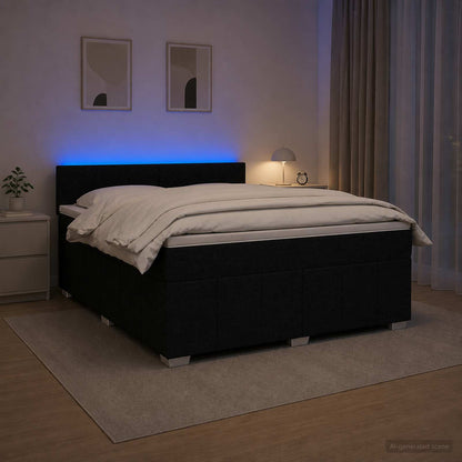 Boxspringbett mit Matratze Schwarz 160 x 200 cm Stoff