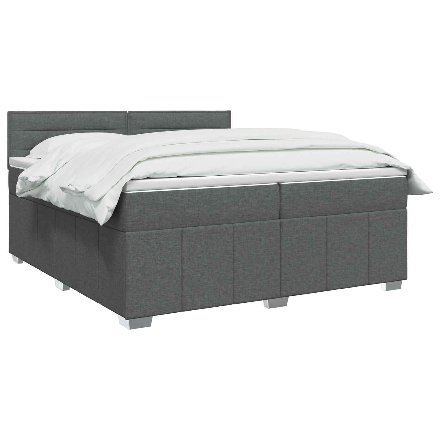 Boxspringbett mit Matratze Dunkelgrau 200 x 200 cm Stoff