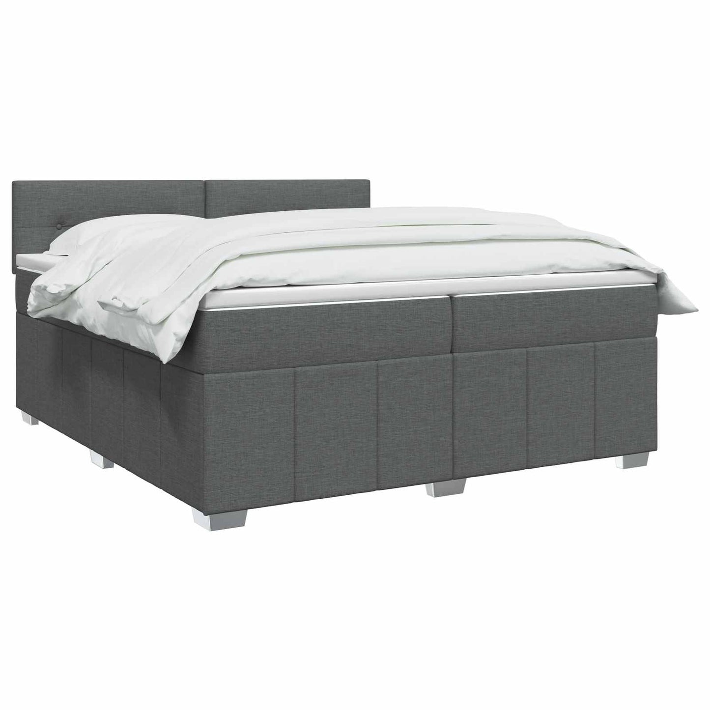 Boxspringbett mit Matratze Dunkelgrau 200 x 200 cm Stoff
