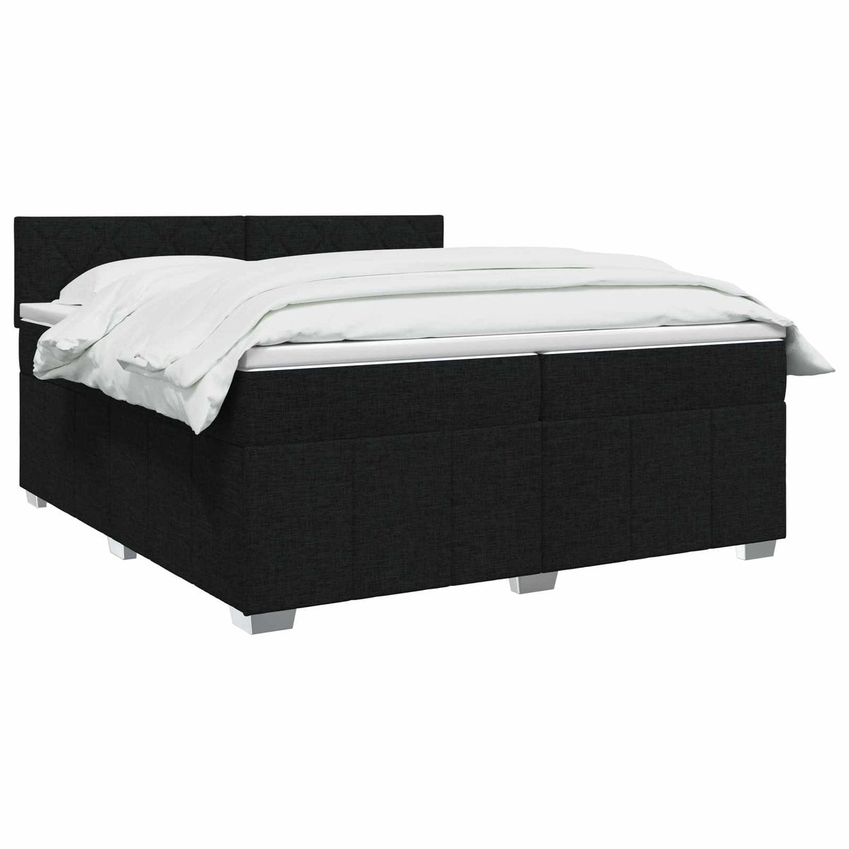Boxspringbett mit Matratze Schwarz 200 x 200 cm Stoff