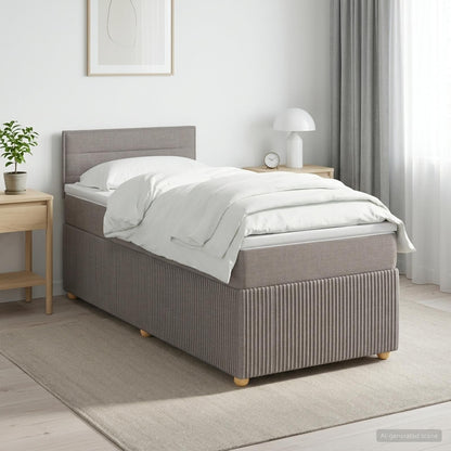Boxspringbett mit Matratze mit Kopfteil Taupe 90 x 200 cm Stoff
