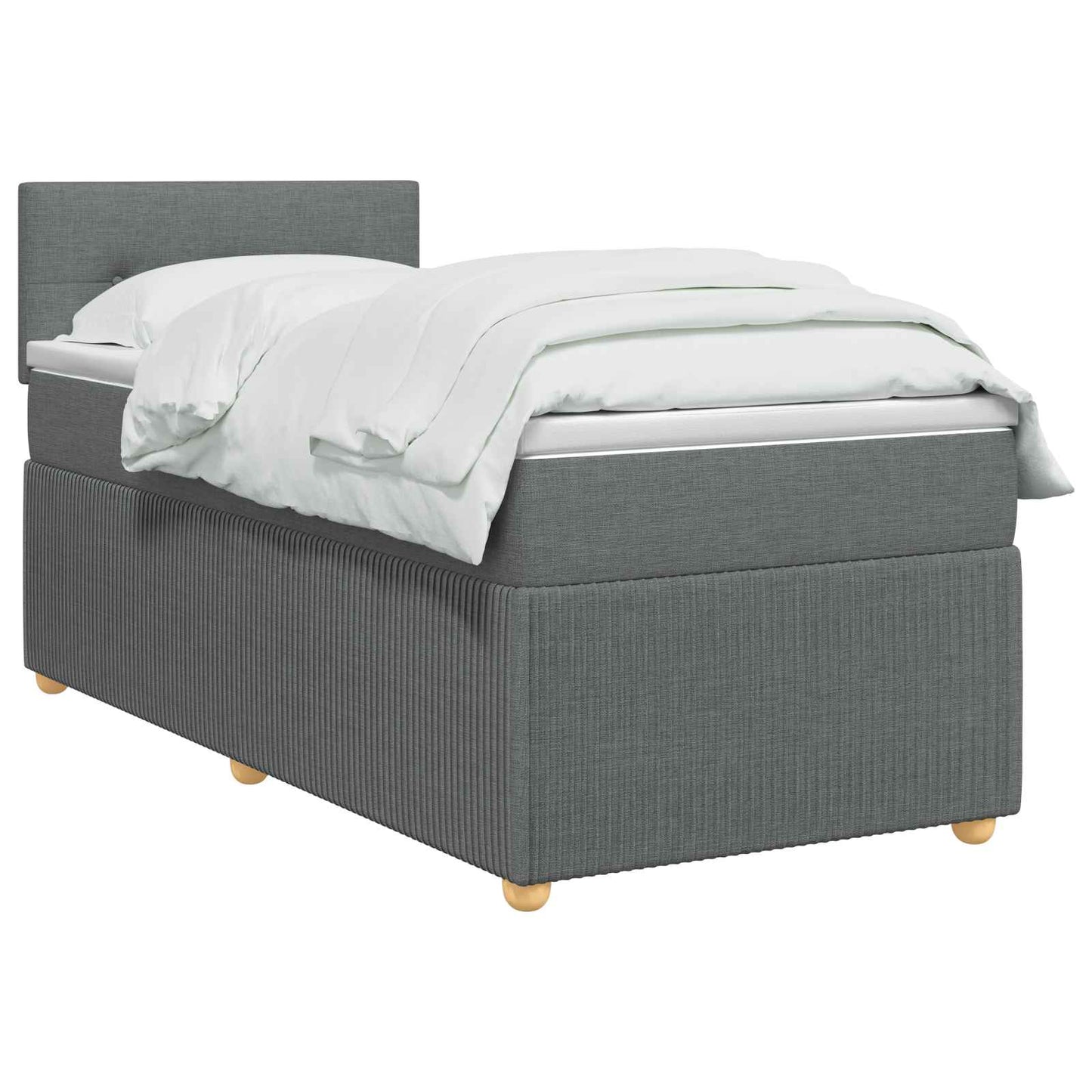 Boxspringbett mit Matratze Dunkelgrau 80 x 200 cm Stoff