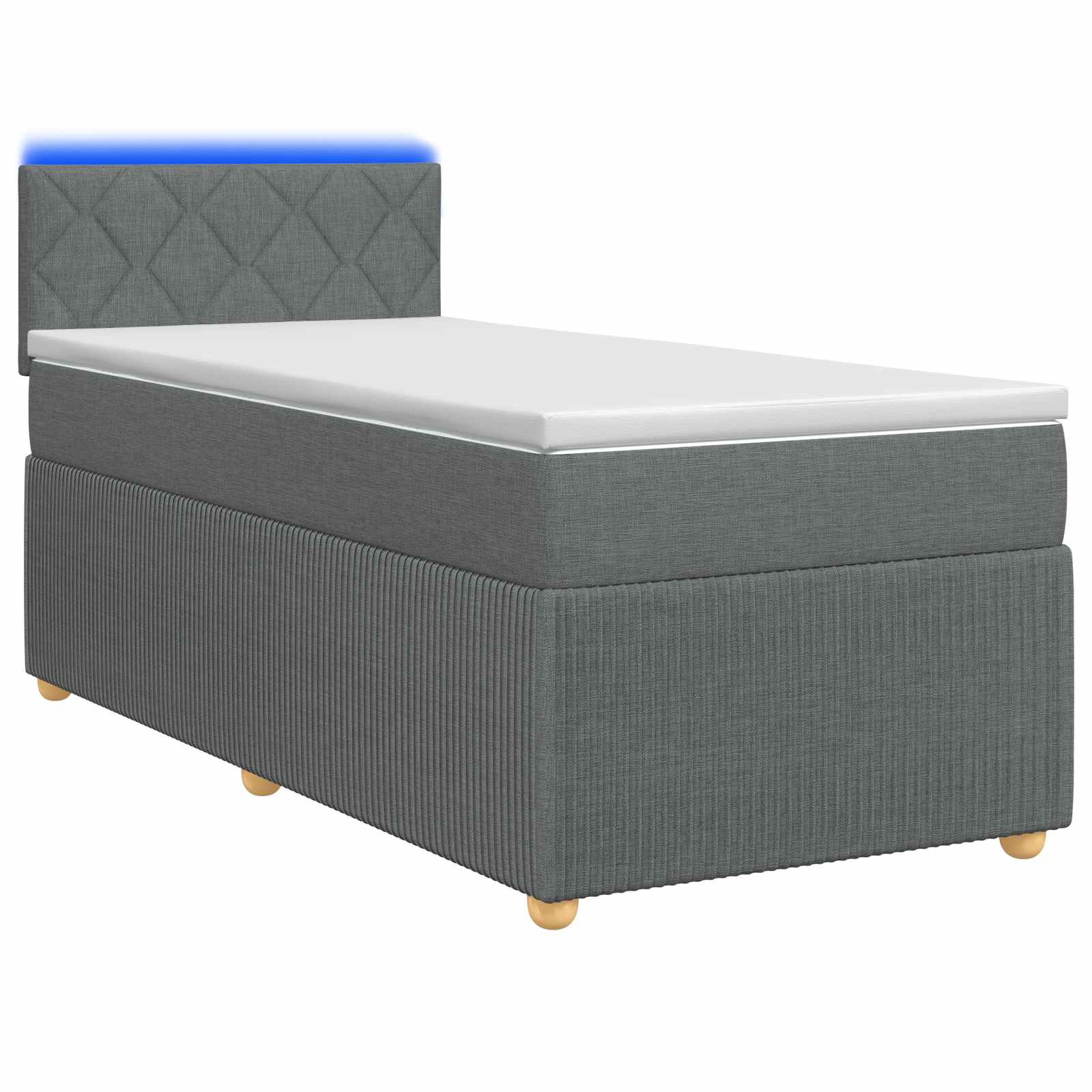 Boxspringbett mit Matratze Dunkelgrau 80 x 200 cm Stoff