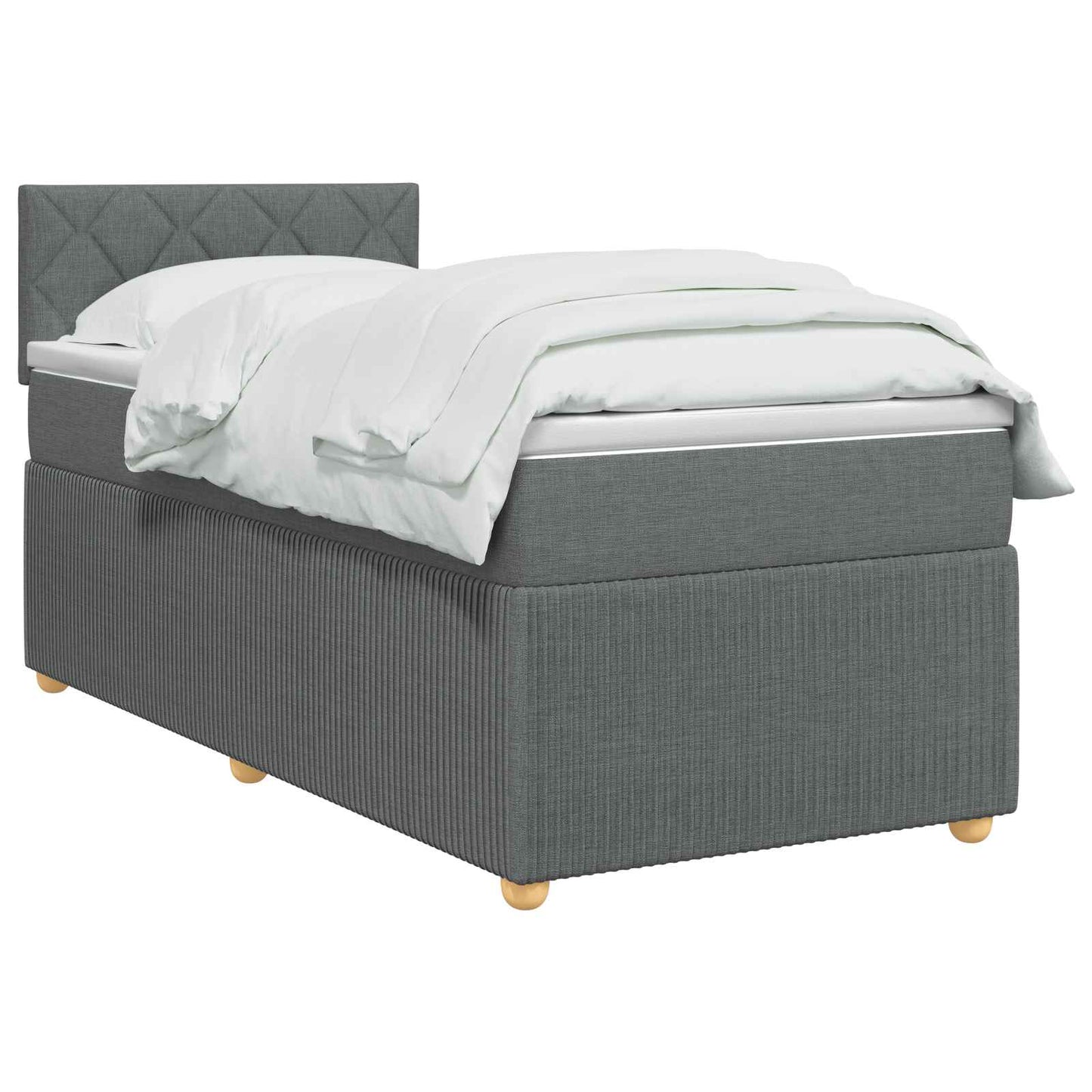 Boxspringbett mit Matratze Dunkelgrau 80 x 200 cm Stoff