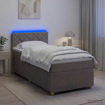 Boxspringbett mit Matratze mit Kopfteil Taupe 90 x 200 cm Stoff