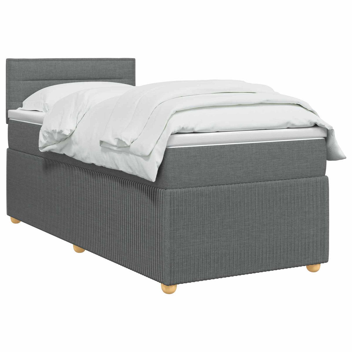 Boxspringbett mit Matratze Dunkelgrau 90 x 190 cm Stoff