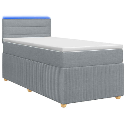 Boxspringbett mit Matratze Hellgrau 90 x 200 cm Stoff