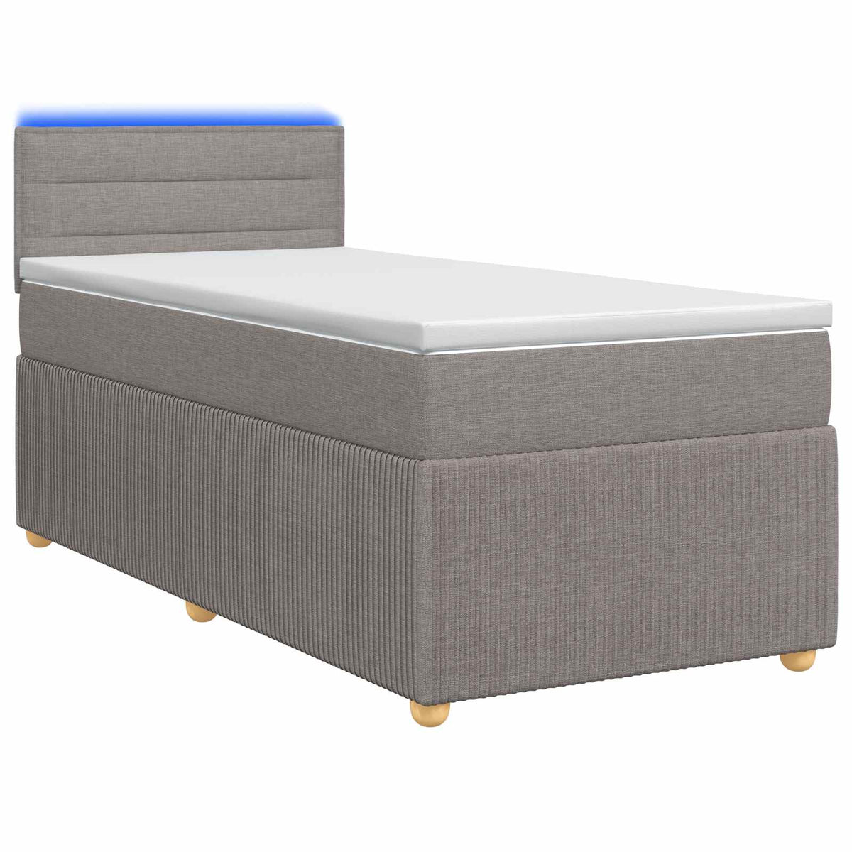 Boxspringbett mit Matratze mit Kopfteil Taupe 90 x 200 cm Stoff