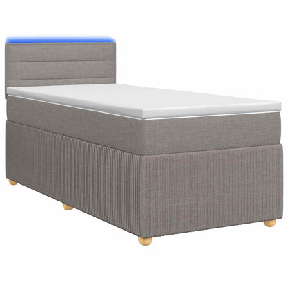 Boxspringbett mit Matratze mit Kopfteil Taupe 90 x 200 cm Stoff