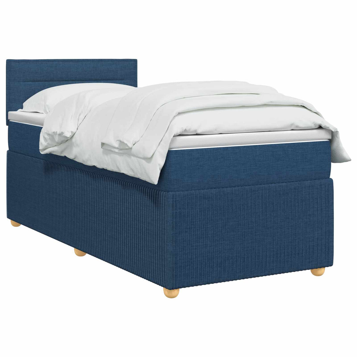 Boxspringbett mit Matratze mit Kopfteil Blau 90 x 200 cm Stoff