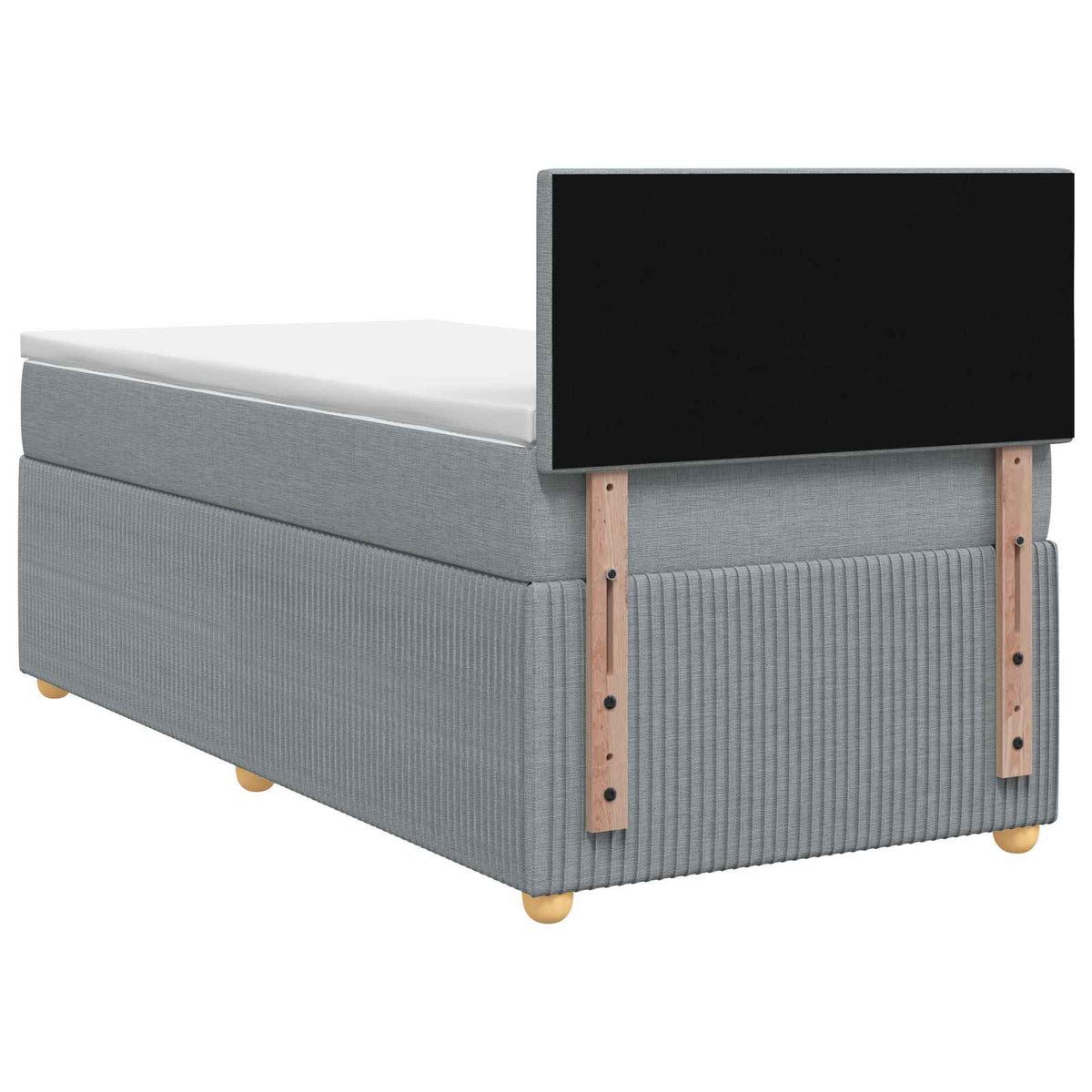 Boxspringbett mit Matratze Hellgrau 90 x 200 cm Stoff