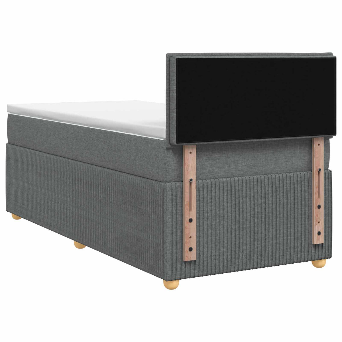 Boxspringbett mit Matratze Dunkelgrau 90 x 200 cm Stoff