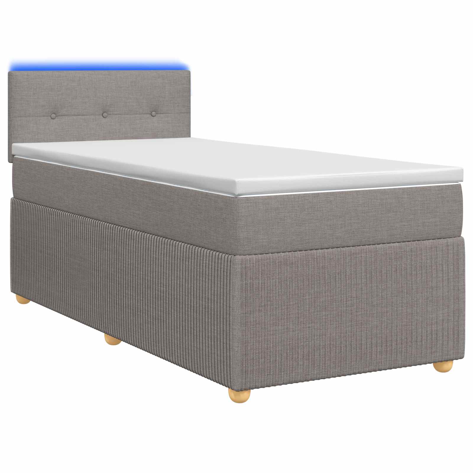 Boxspringbett mit Matratze mit Kopfteil Taupe 90 x 200 cm Stoff
