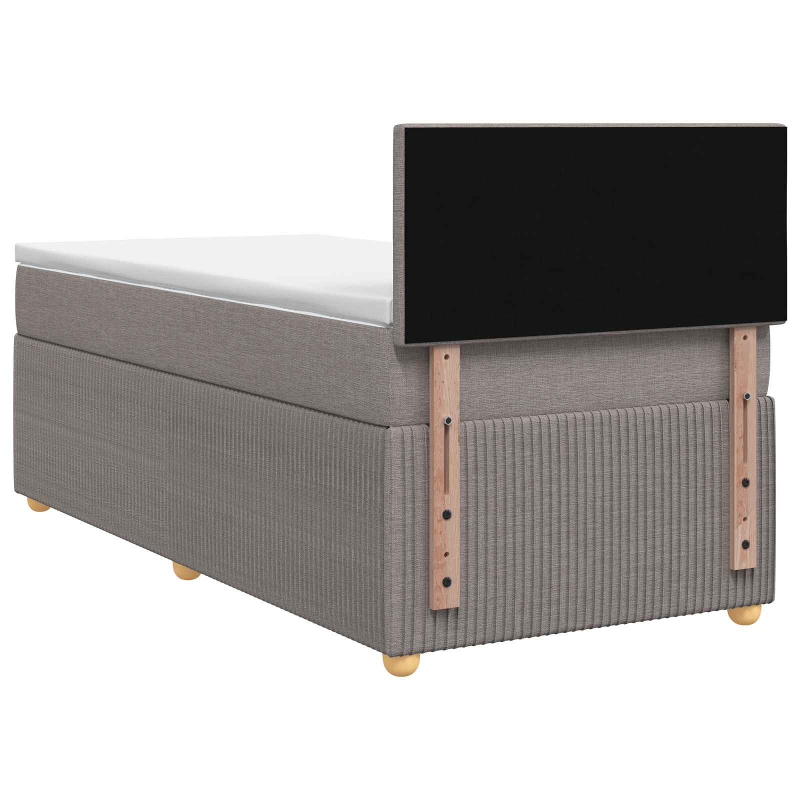 Boxspringbett mit Matratze mit Kopfteil Taupe 90 x 200 cm Stoff